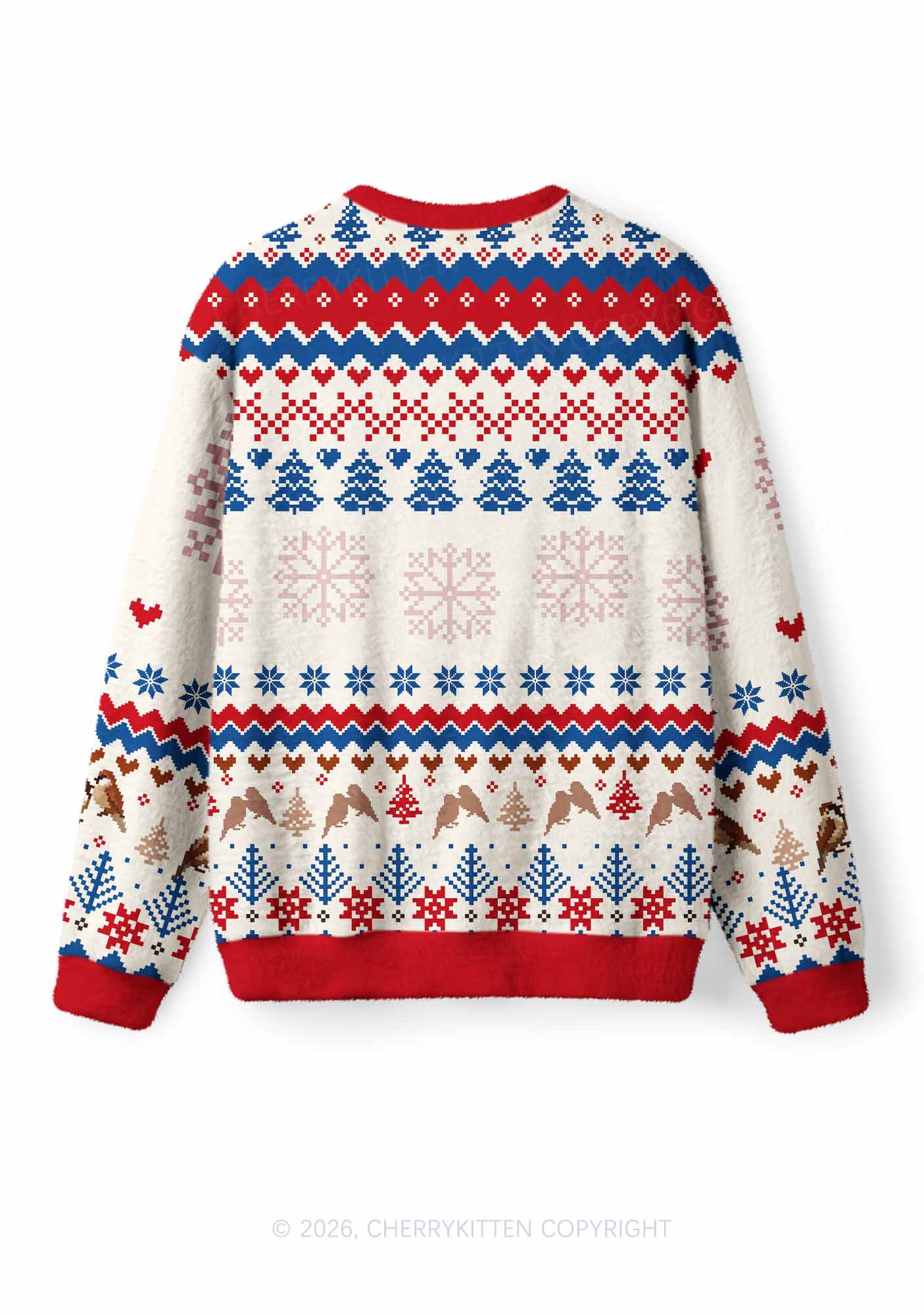I May Be Handful Y2K Christmas Knit Sweatshirt Cherrykitten