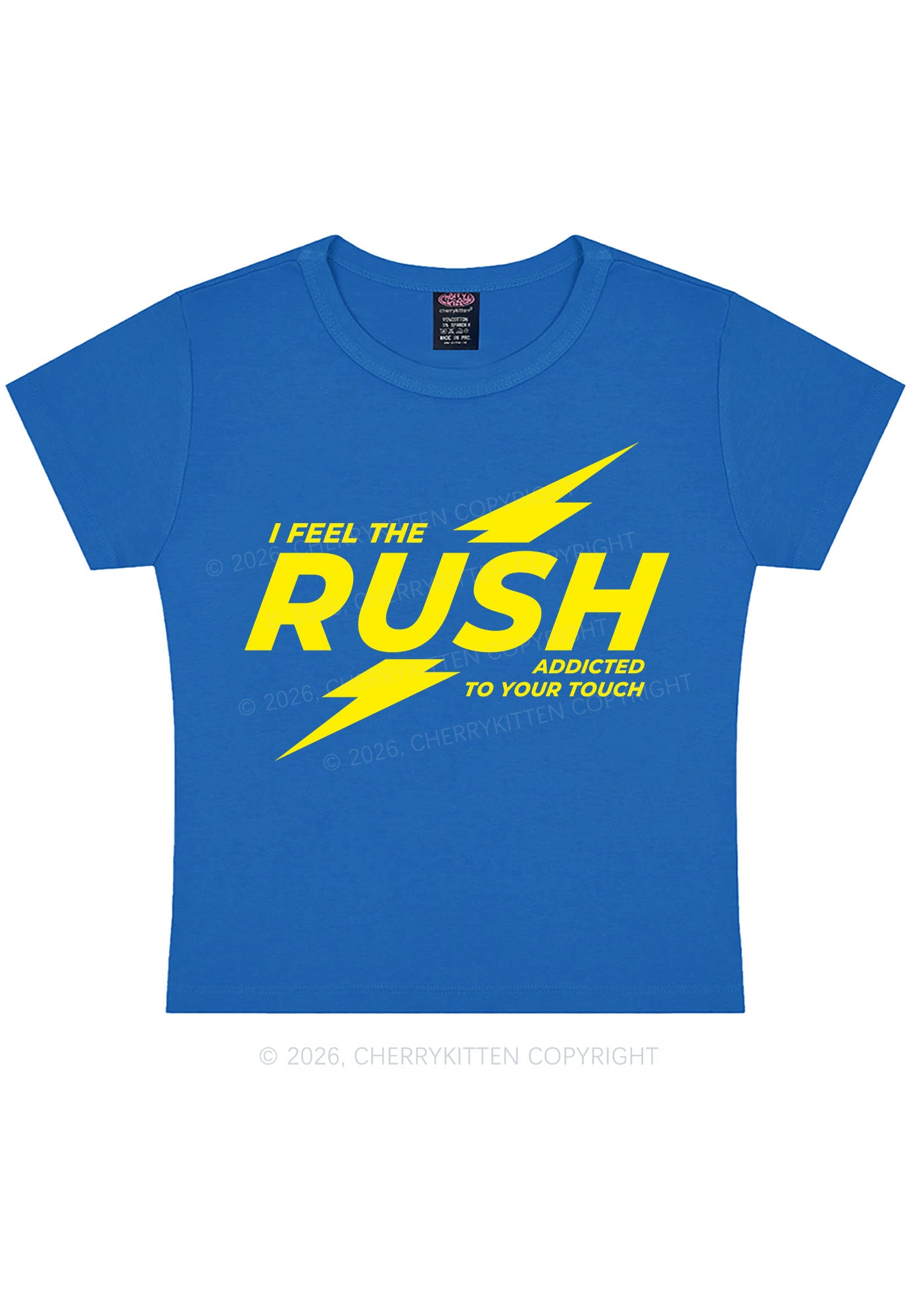 I Feel The Rush Y2K Baby Tee Cherrykitten
