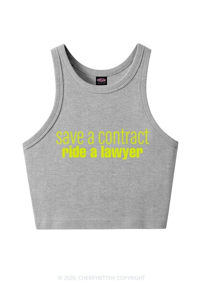Save Contract Ride Lawyer Y2K Crop Tank Top Cherrykitten