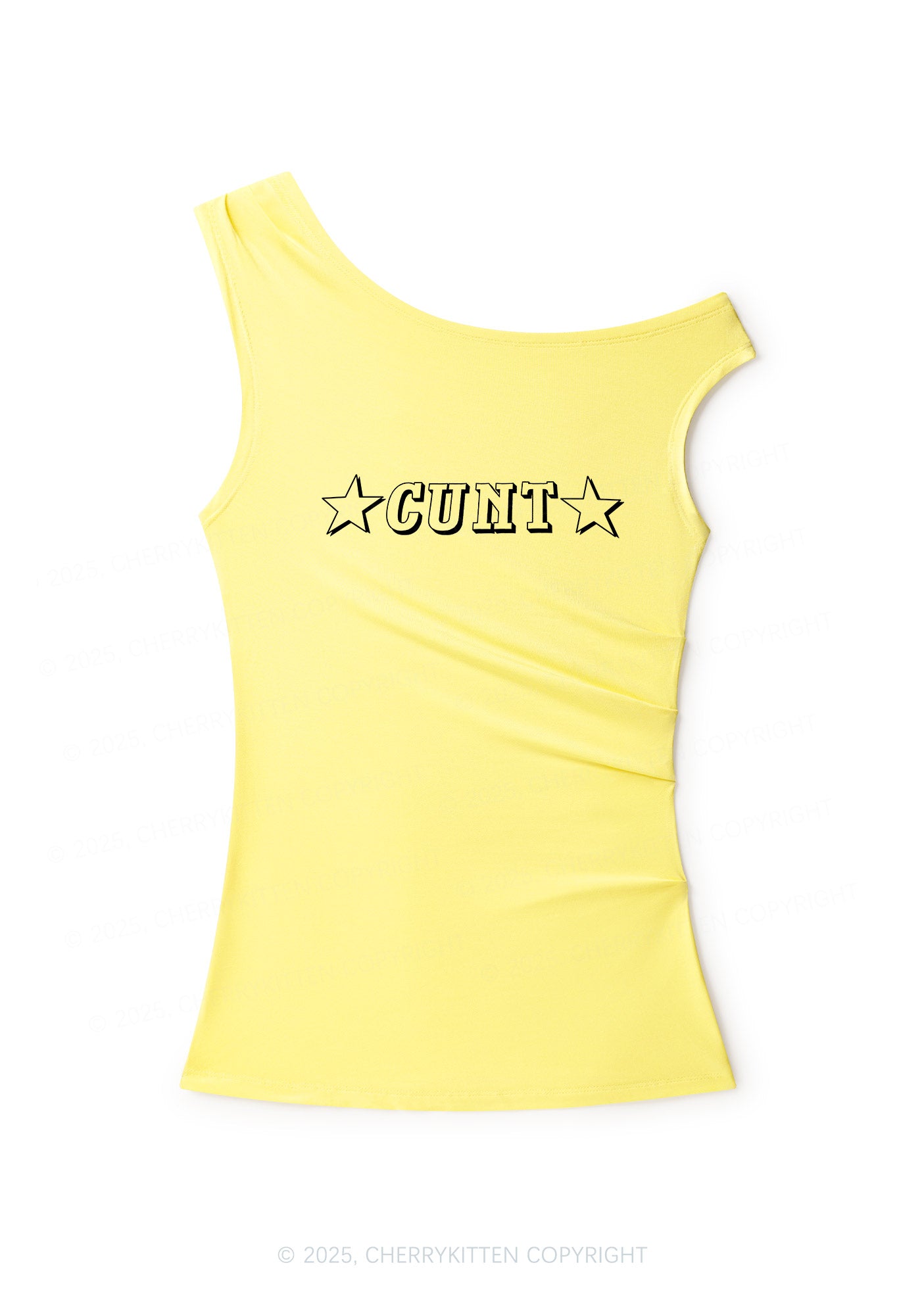 Star Count Y2K Off Shoulder Tank Top Cherrykitten