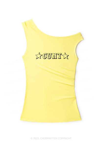 Star Count Y2K Off Shoulder Tank Top Cherrykitten