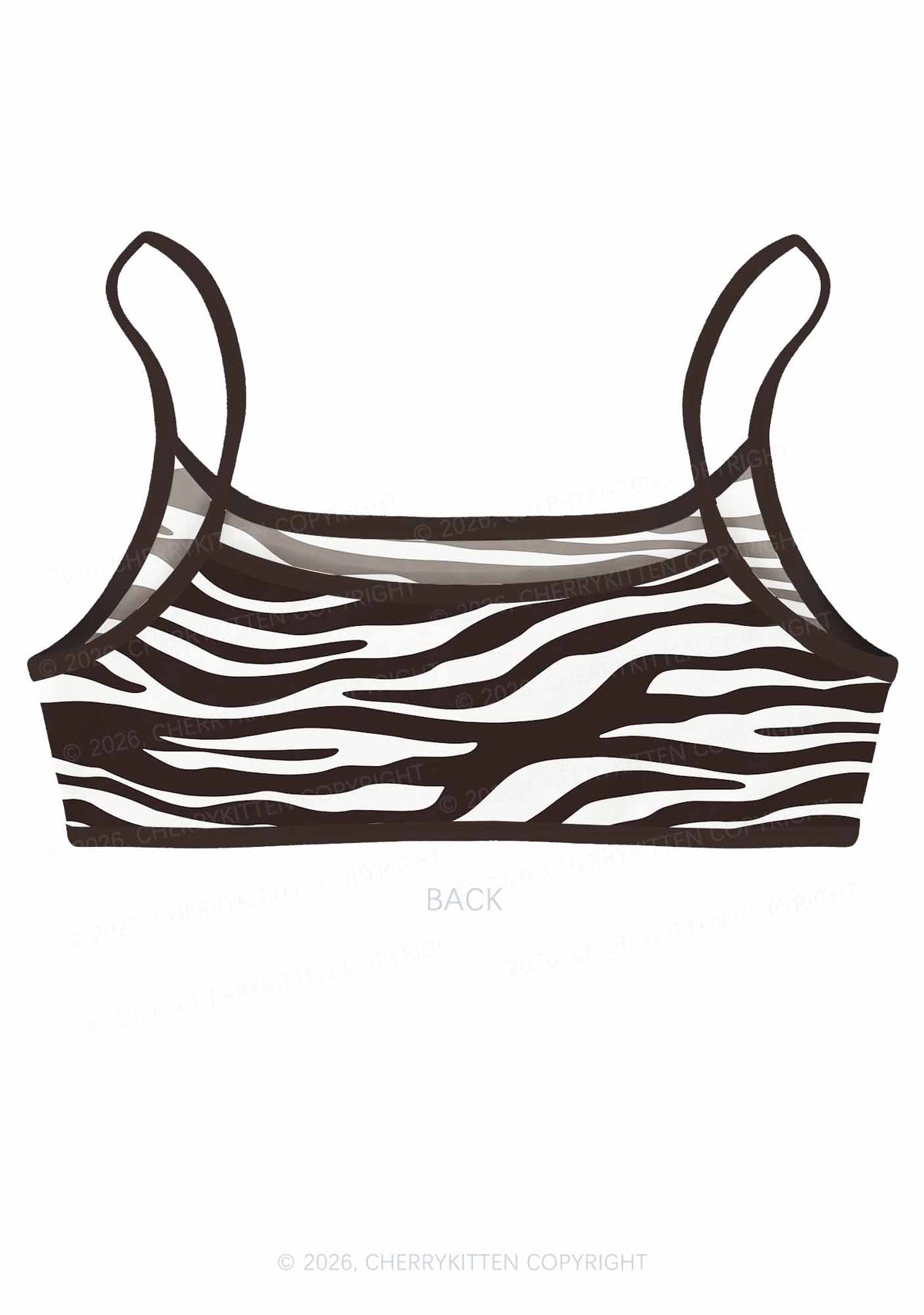 Classic Zebra Stripes Y2K Print Super Crop Cami Cherrykitten