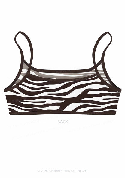 Classic Zebra Stripes Y2K Print Super Crop Cami Cherrykitten