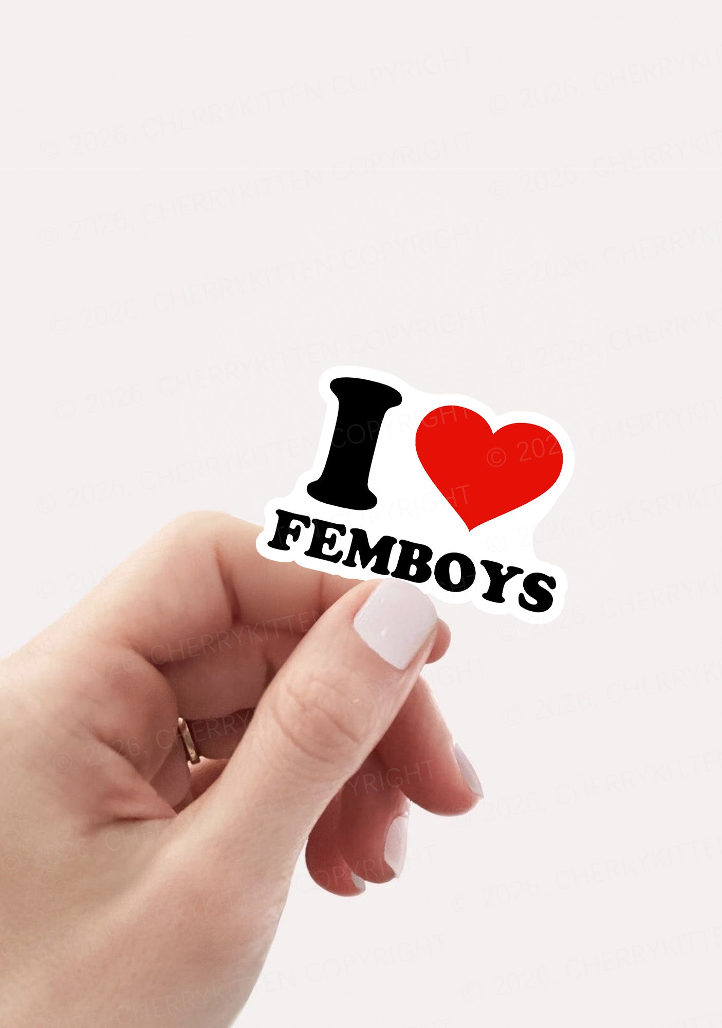 I Love Femboys Pride 1pc Y2K Sticker Cherrykitten
