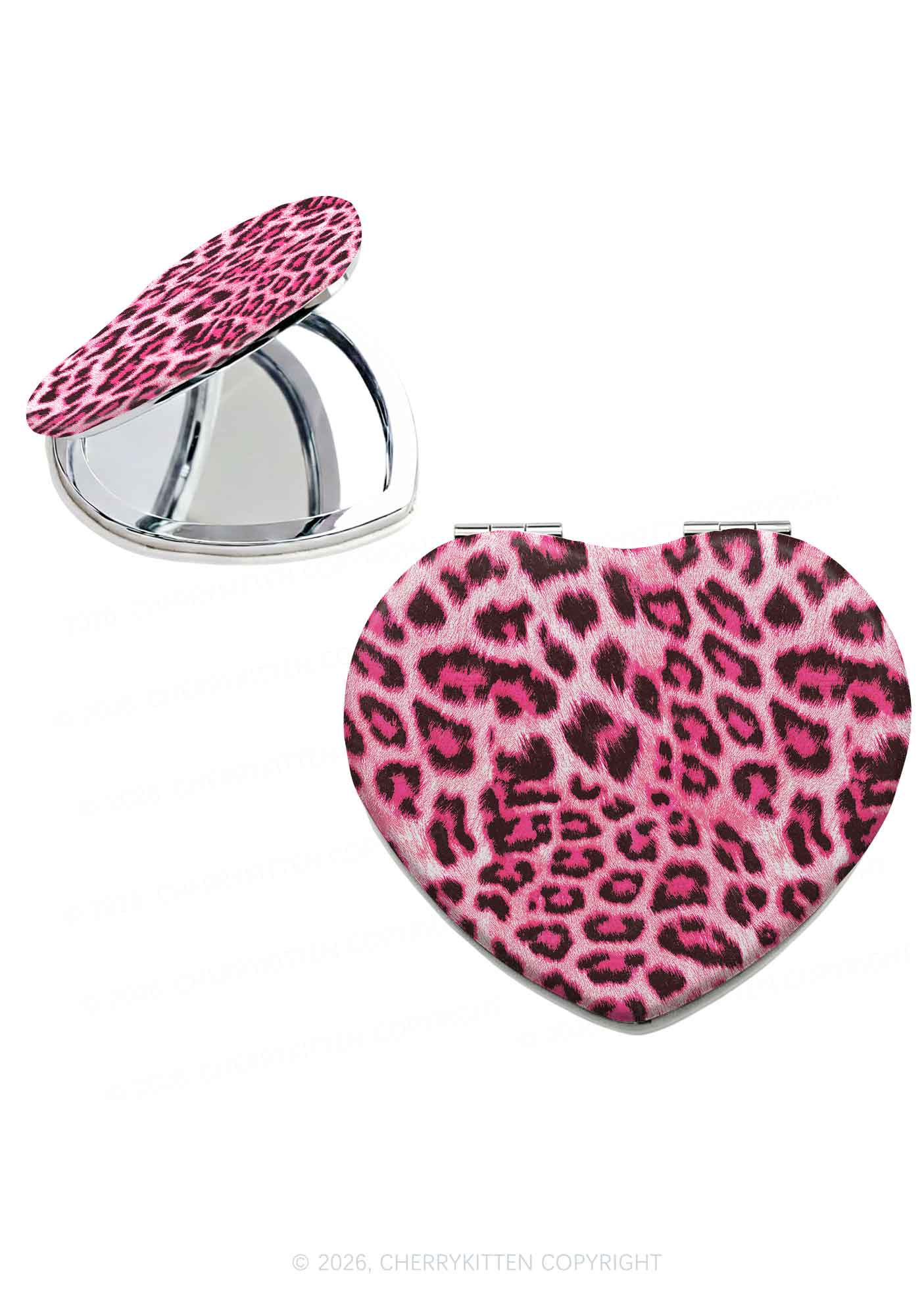 Pink Leopard Y2K Folding Makeup Mirror Cherrykitten