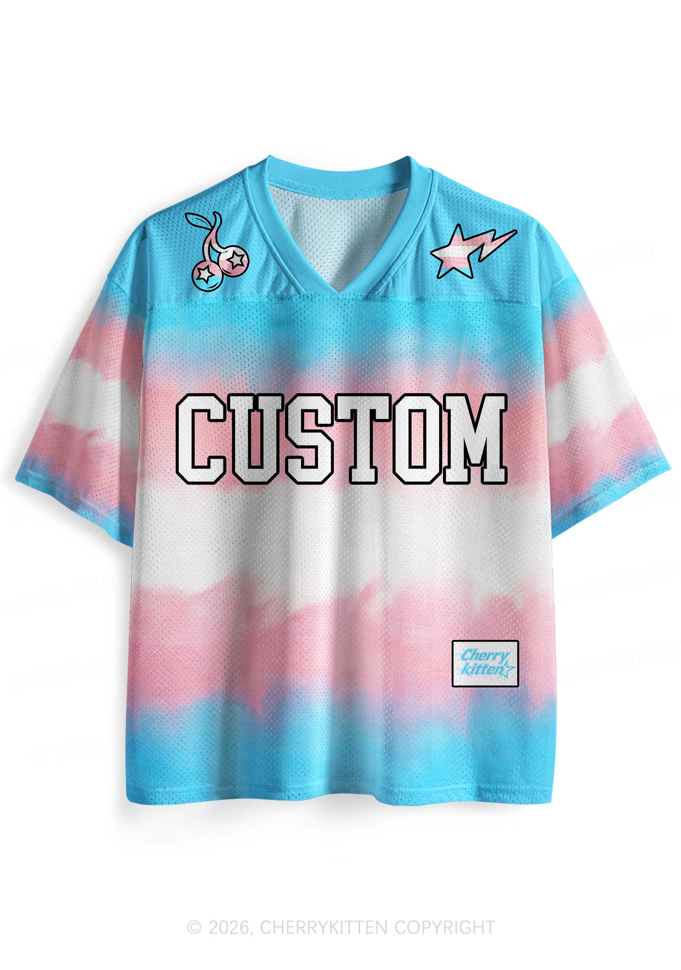 Custom Transgender Flag Pride Y2K Sport Jersey Shirts Cherrykitten