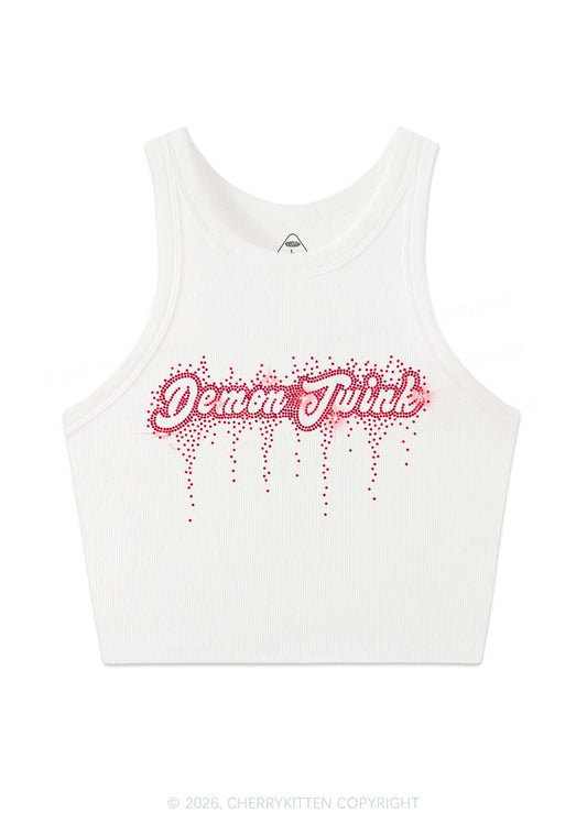 Rhinestone Demon Twink Pride Y2K Crop Tank Top Cherrykitten