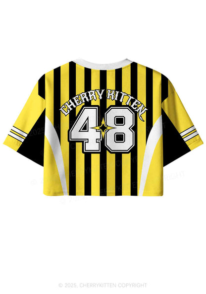 Custom Yellow Feral Y2K Crop Sport Jersey Shirts Cherrykitten
