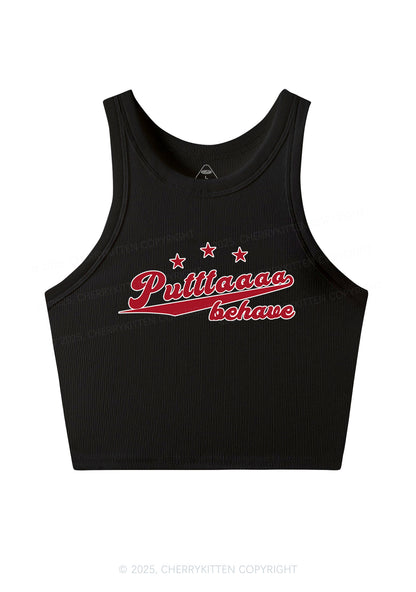 Putttaaaa Behave Y2K Crop Tank Top Cherrykitten