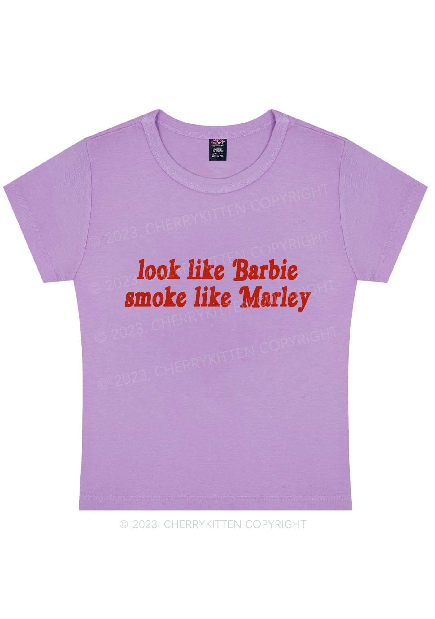 Smoke Like Marley Y2K Baby Tee Cherrykitten