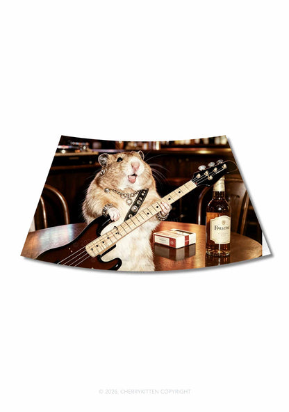 Hamster Bassist Techno Y2K Print Mini Skirt Cherrykitten