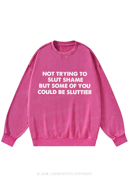 Not Trying To Slxt Shame Y2K Washed Sweatshirts Cherrykitten