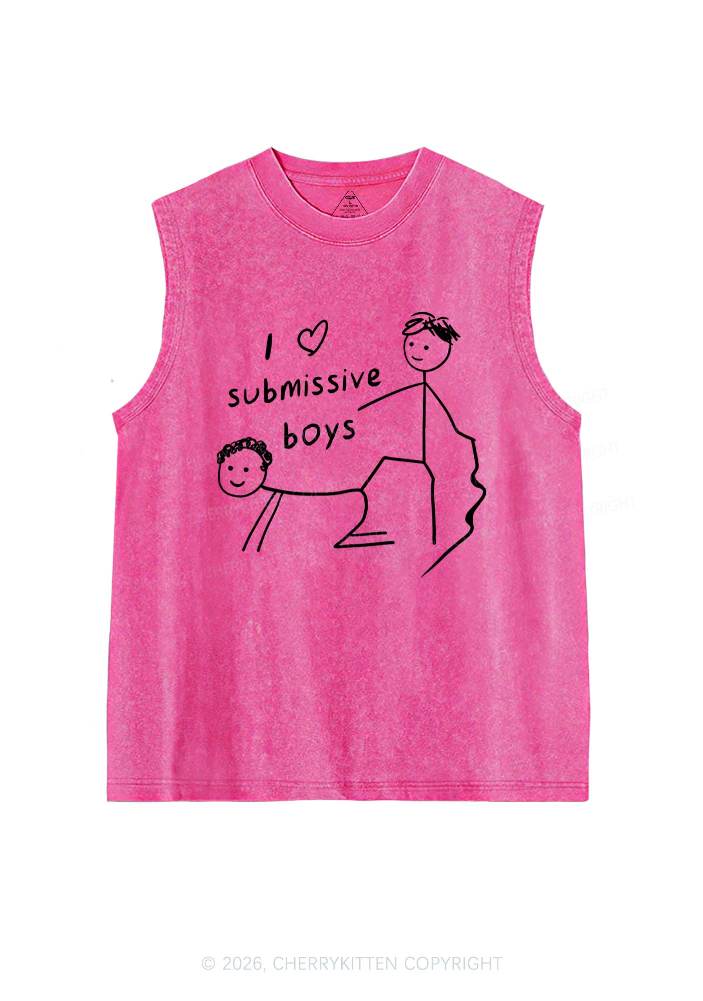 I Love S Gay Boys Pride Y2K Washed Muscle Tank Cherrykitten
