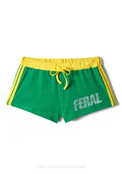 Rhinestone Mini Feral Y2K Drawstring Mini Shorts Cherrykitten