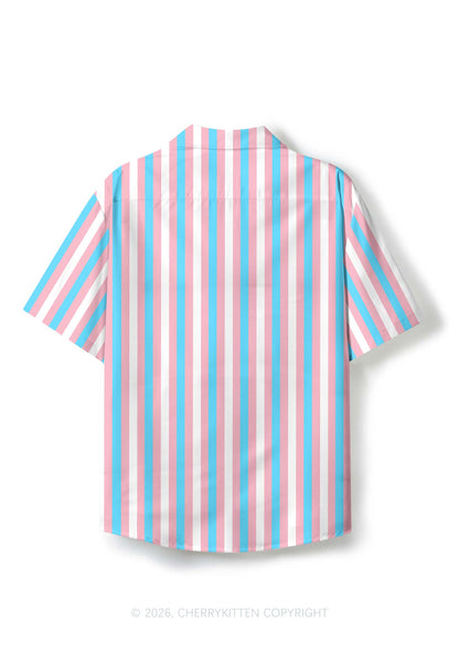 Transgender Flag Pride Y2K Print Shirt Cherrykitten