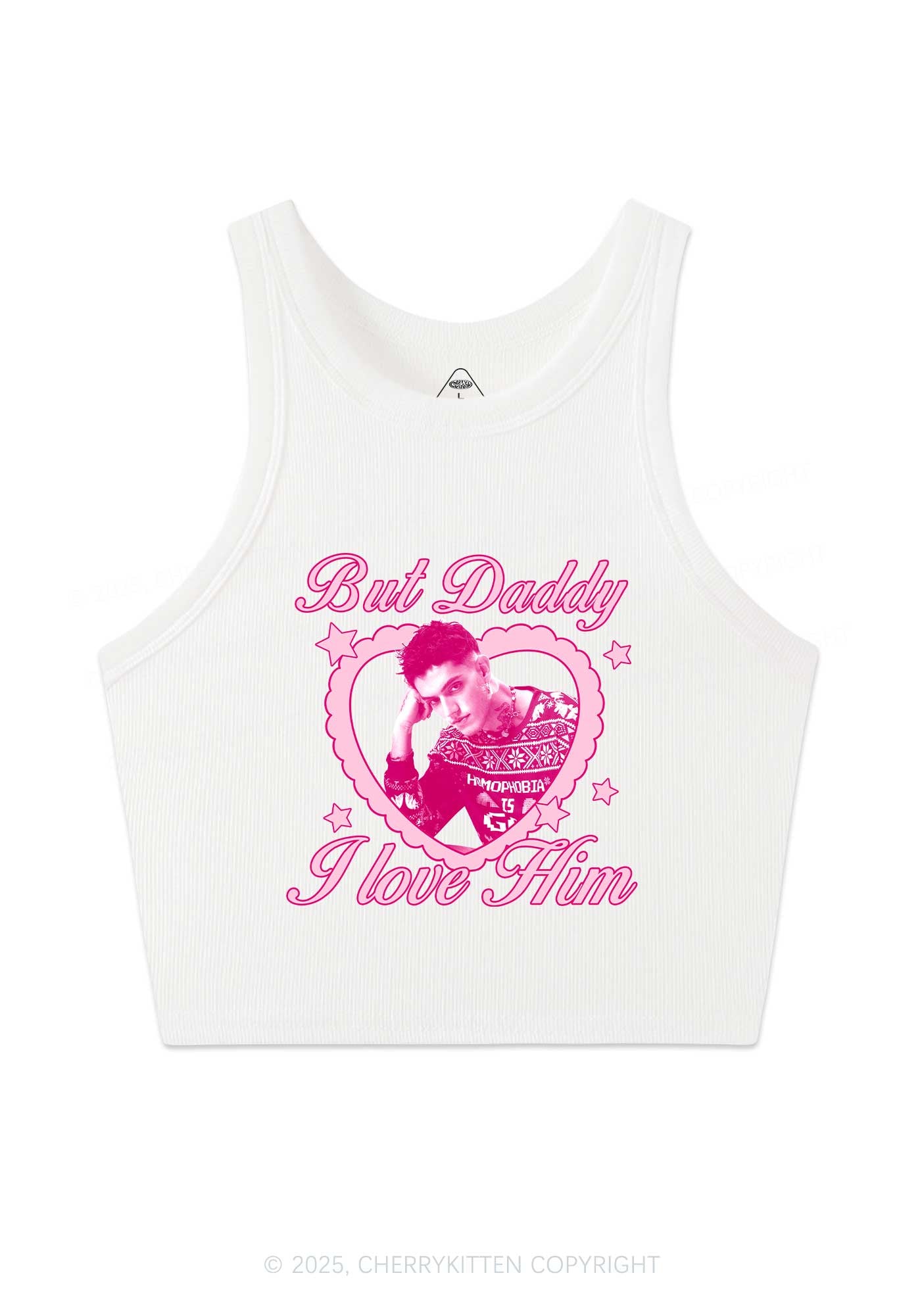 Custom Daddy I love Him Y2K Crop Tank Top Cherrykitten