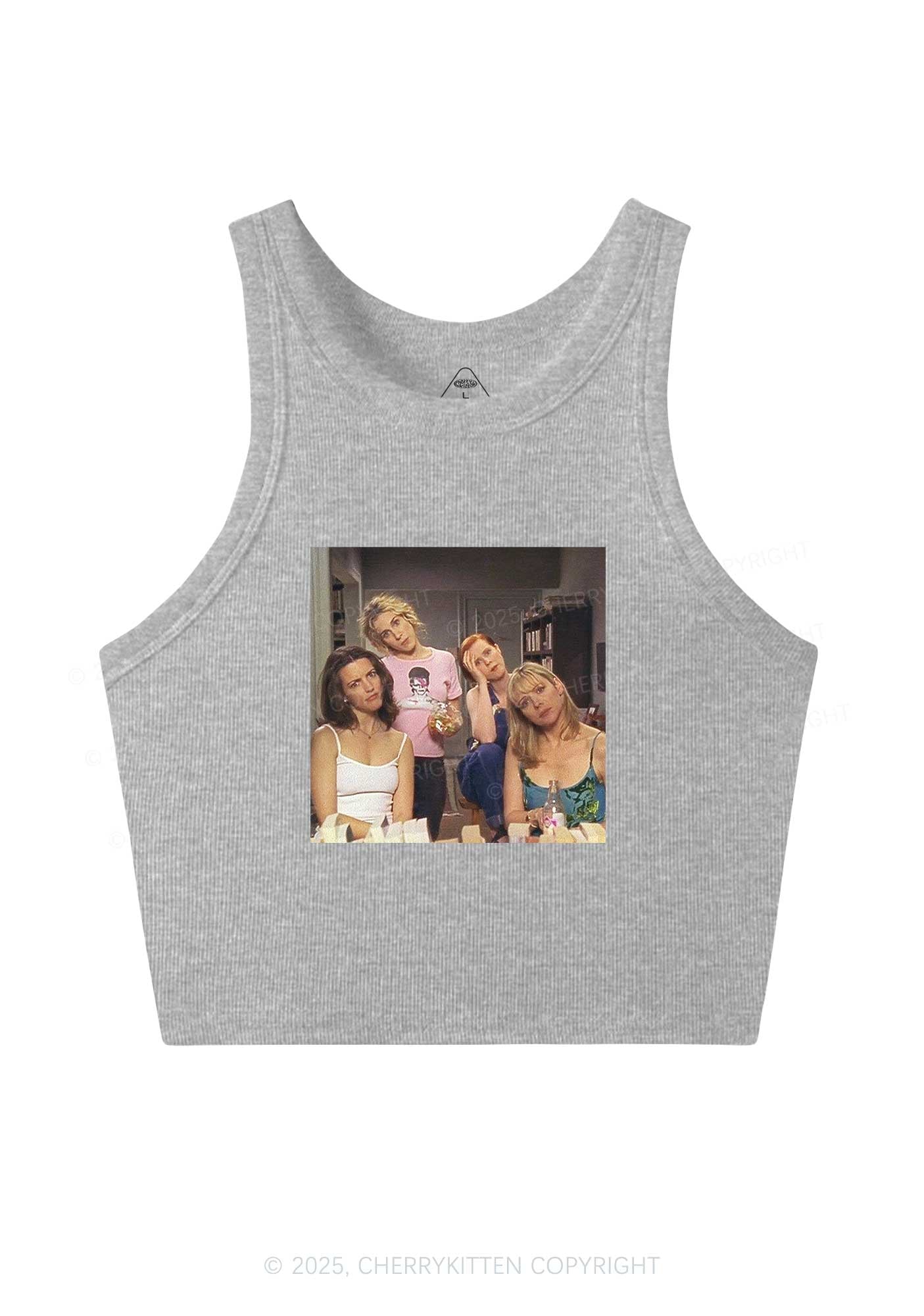 Girl Puzzled Y2K Crop Tank Top Cherrykitten