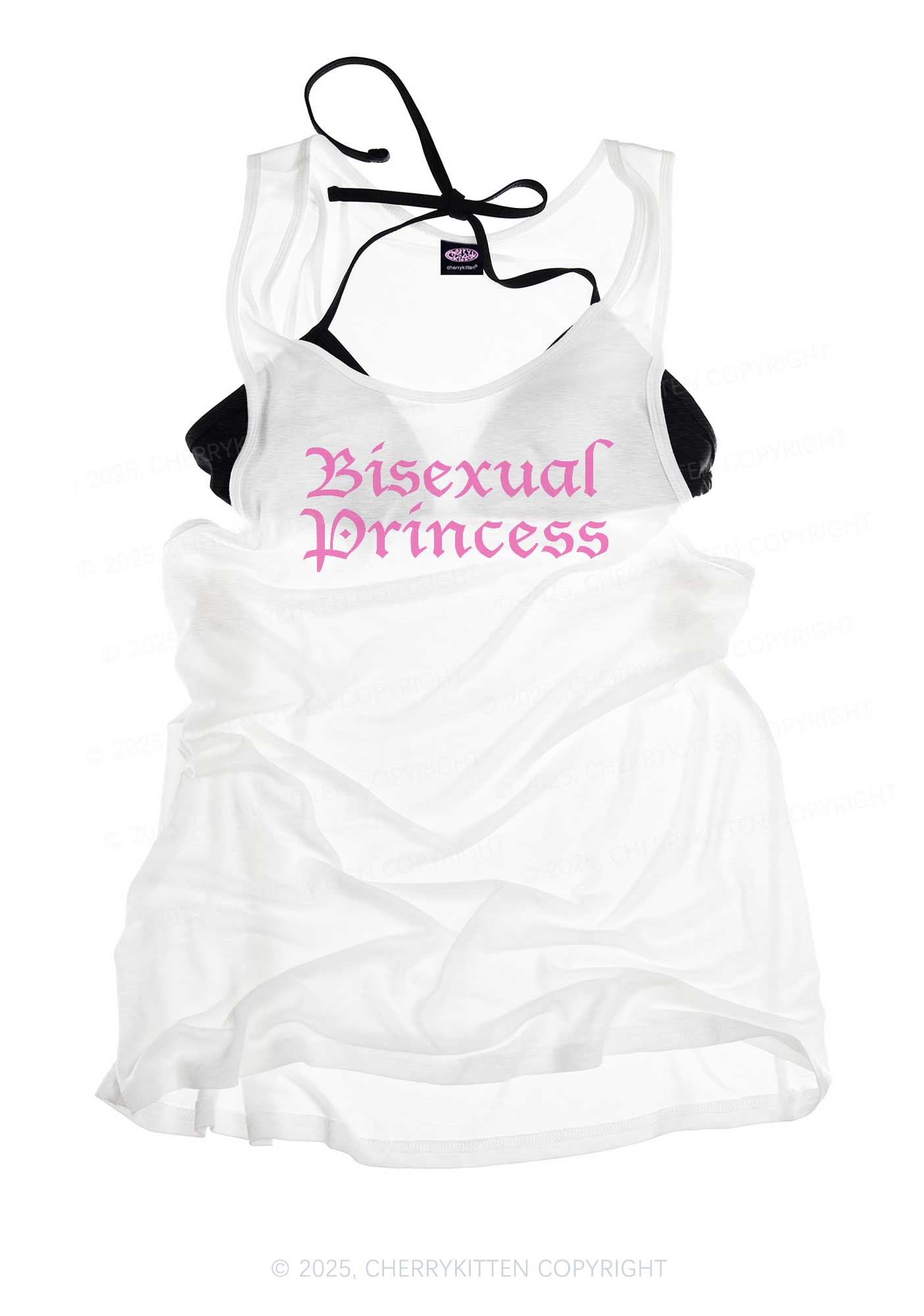 Bisexual Princess Pride Y2K Sheer Boyfriend Tank Cherrykitten