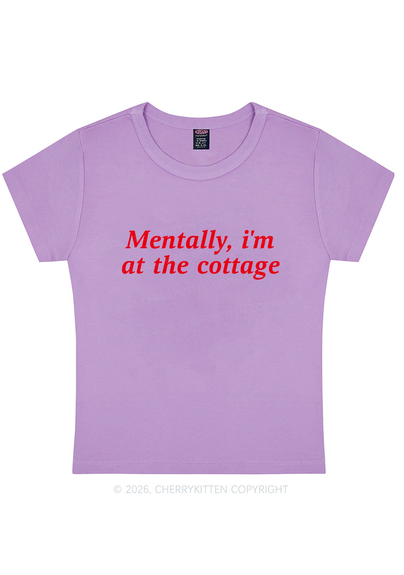 Mentally Im At The Cottage HR Y2K Baby Tee Cherrykitten