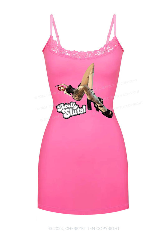 Totally Slxts Y2K Lace Slip Dress Cherrykitten