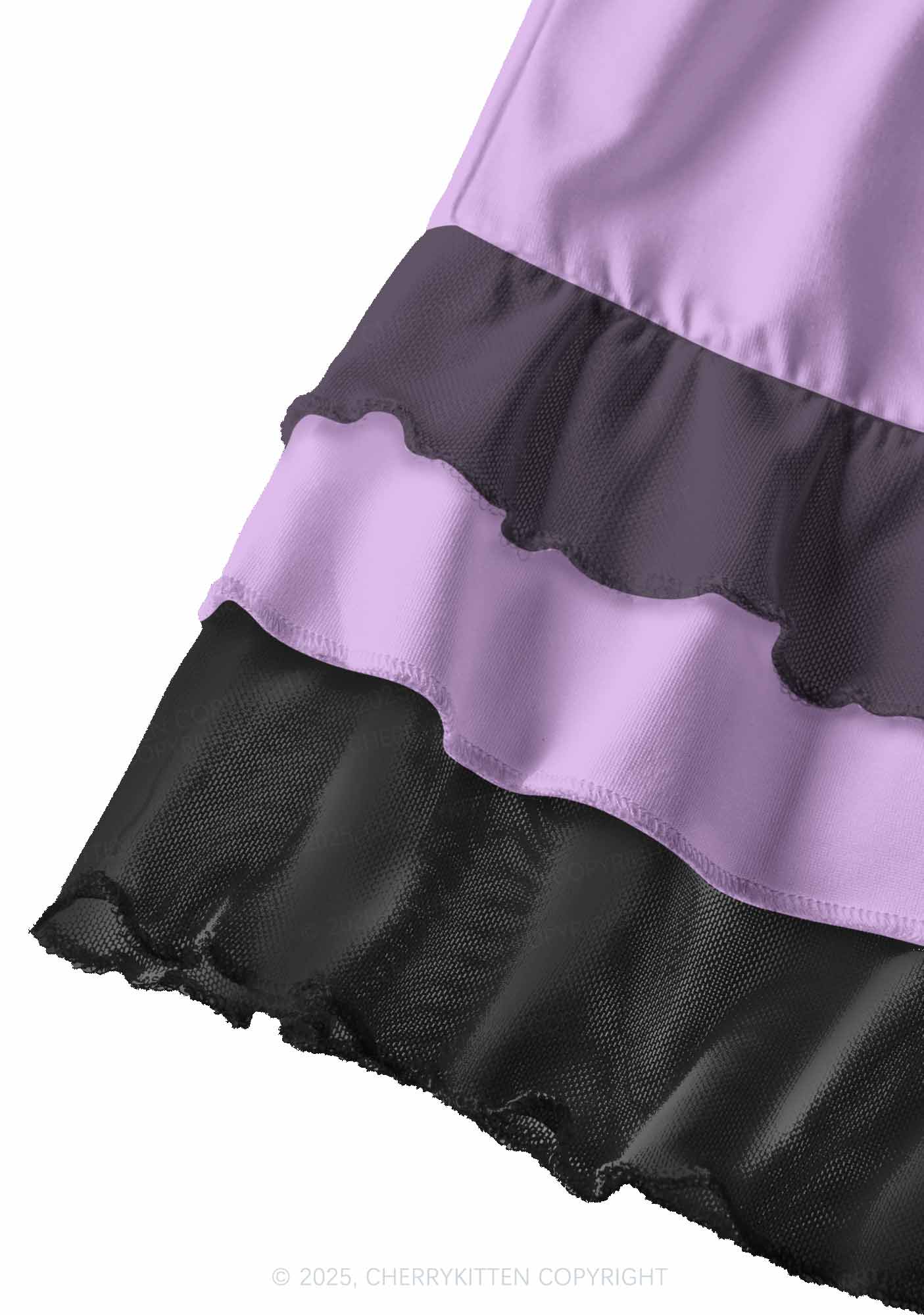 Plain Purple Y2K Print Mini Layered Skirt Cherrykitten