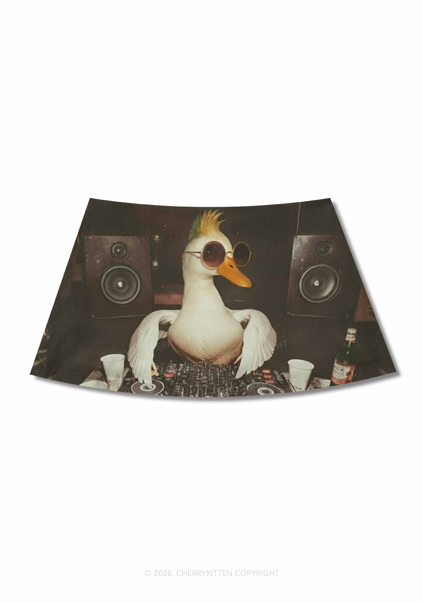 Sunglasses DJ Duck Y2K Print Mini Skirt Cherrykitten