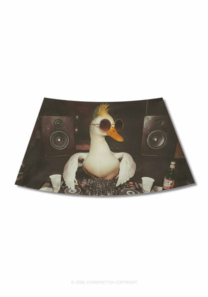 Sunglasses DJ Duck Y2K Print Mini Skirt Cherrykitten