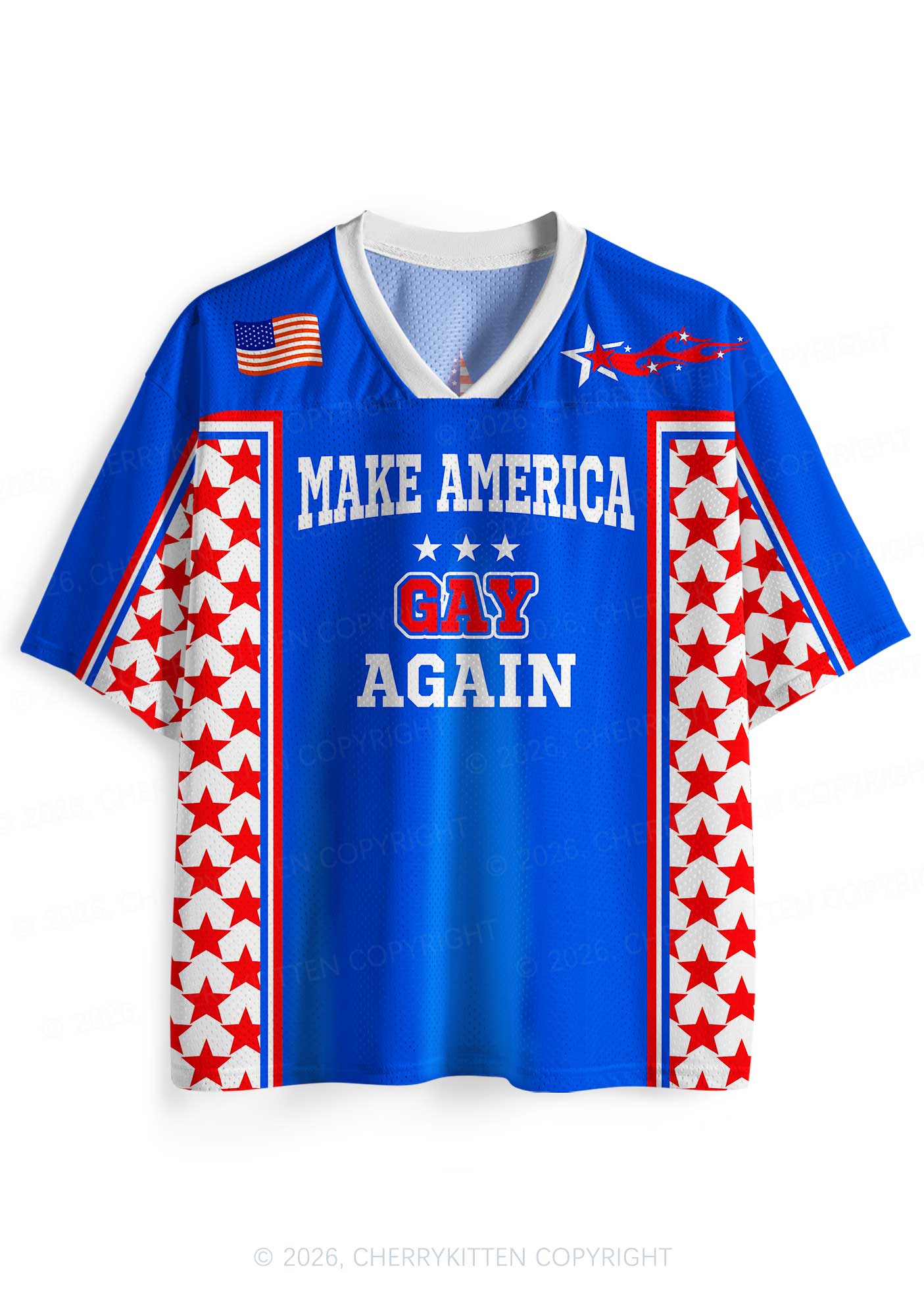Blue Make America Gay Again Pride Y2K Sport Jersey Shirts Cherrykitten