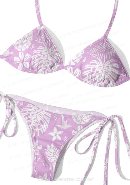Boho Purple Y2K Print Bikini Set Cherrykitten