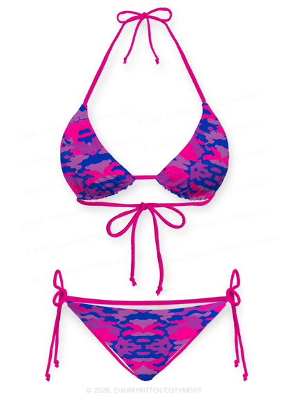 Bisexual Camouflage Pride Y2K Print Bikini Set Cherrykitten