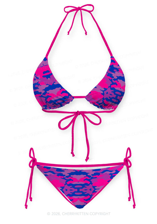 Bisexual Camouflage Pride Y2K Print Bikini Set Cherrykitten