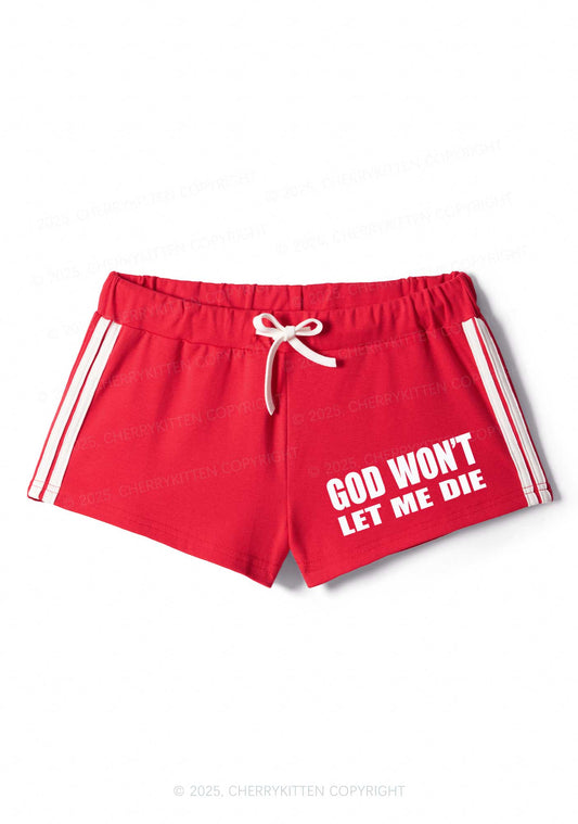 God Wont Let Me Die Y2K Drawstring Mini Shorts Cherrykitten