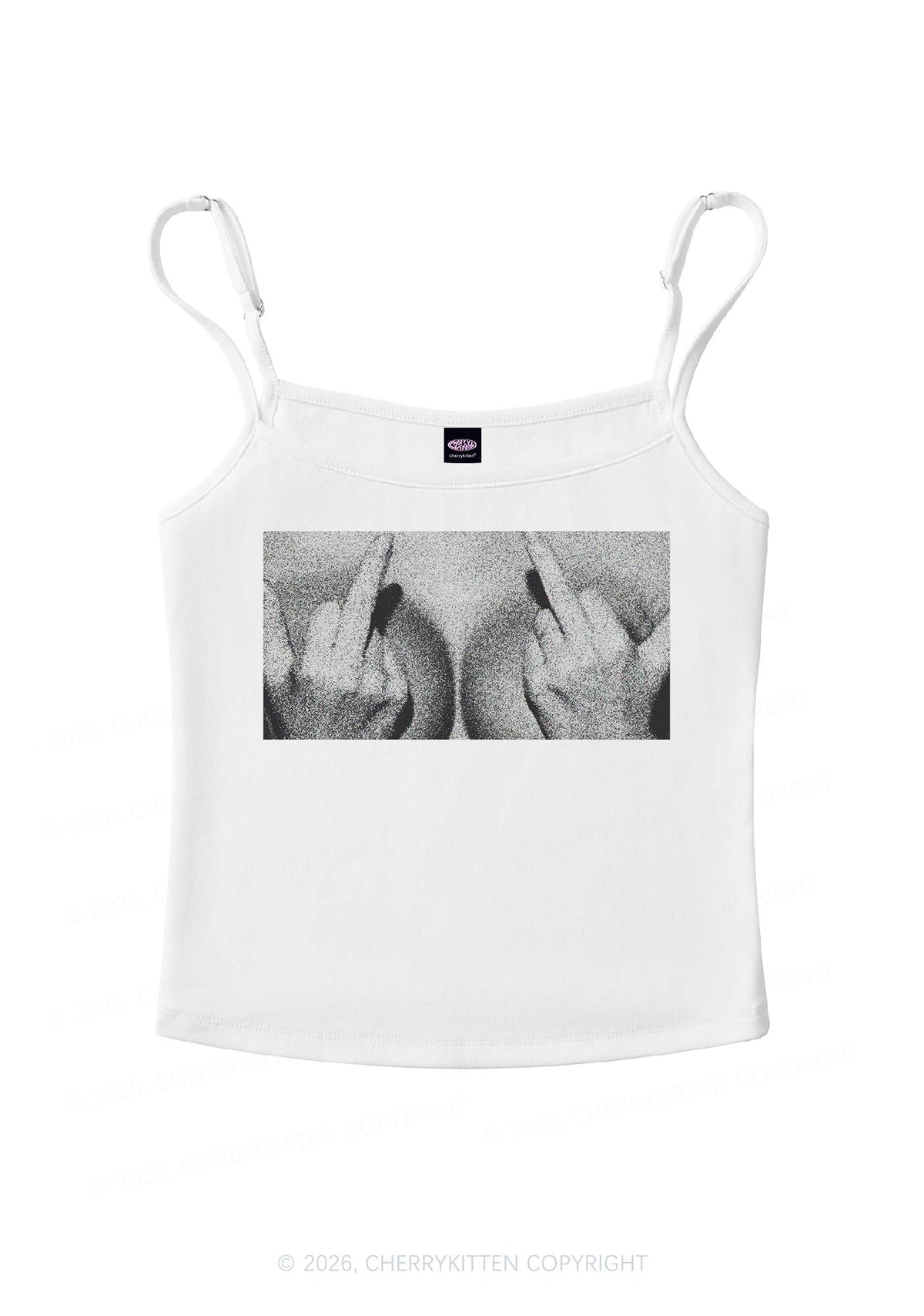 Middle Finger Bxxbs Y2K Spaghetti Strap Cami Cherrykitten