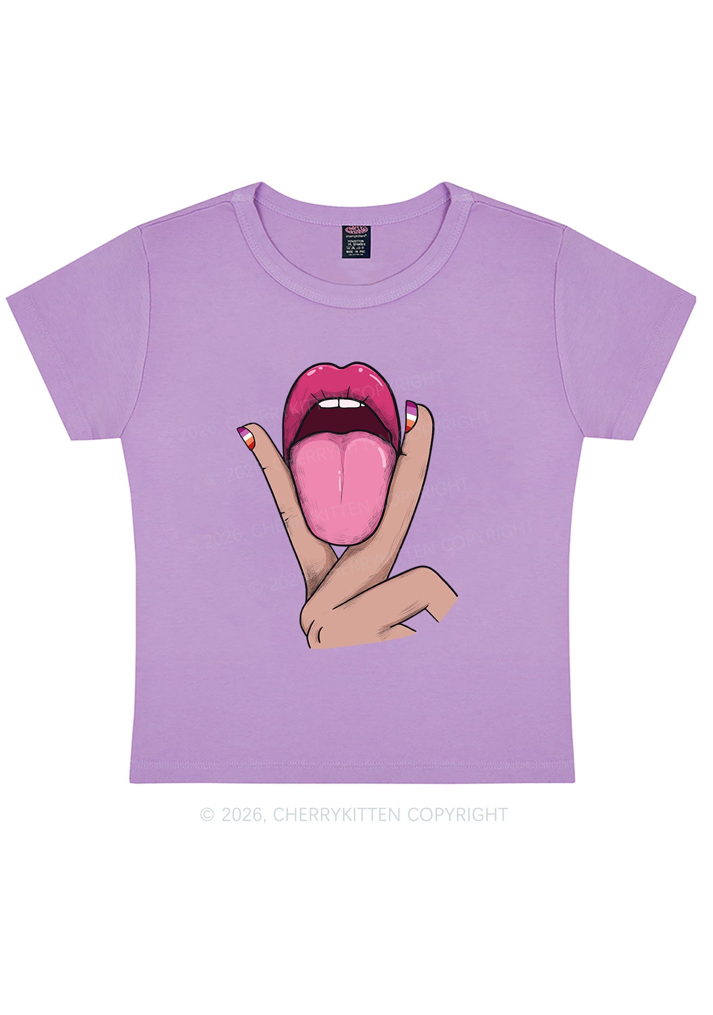 Lesbian Kissing Pride Y2K Baby Tee Cherrykitten