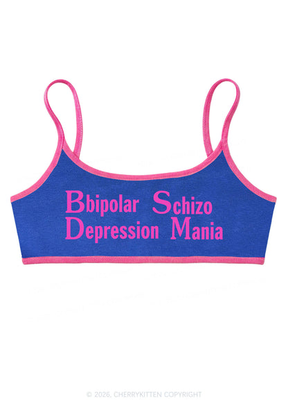 Bipolar Depression Schizo Mania Y2K Super Crop Cami Cherrykitten