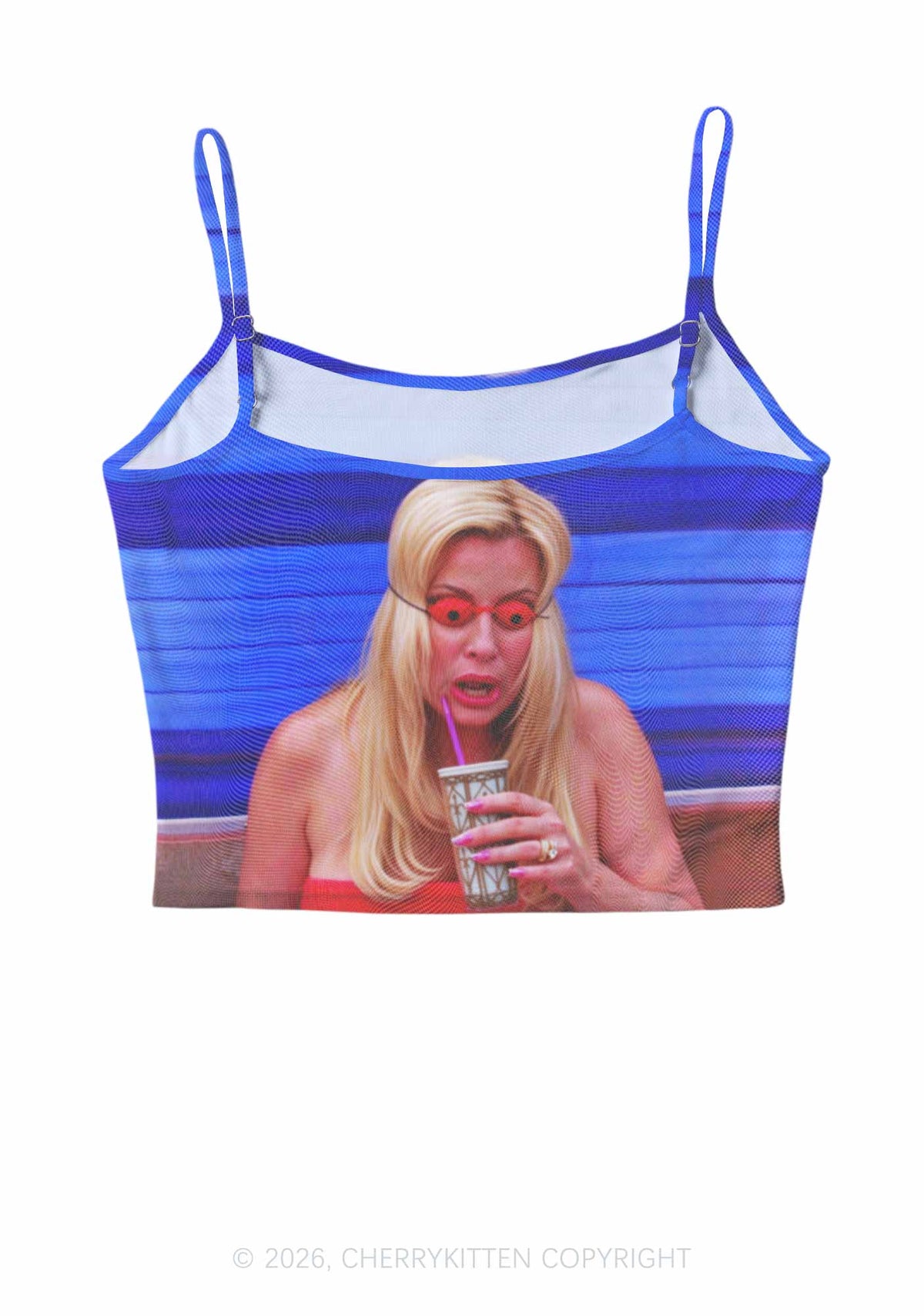 Red Eyeball Blonde Y2K Mesh Cami Tank Cherrykitten