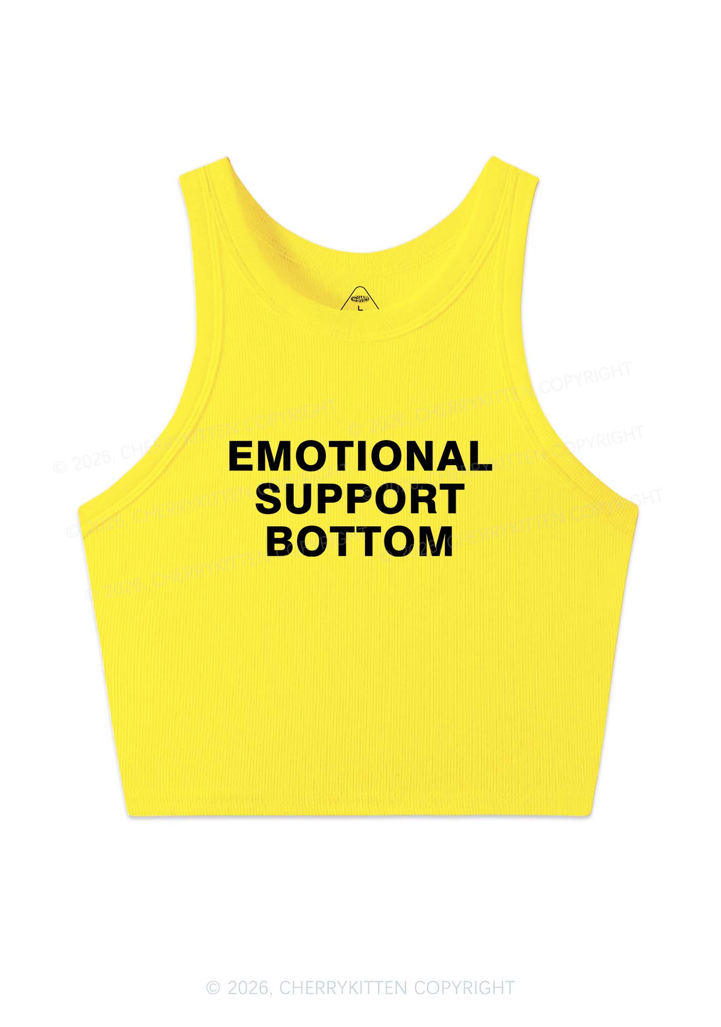 Emotional Support Bottom Pride Y2K Crop Tank Top Cherrykitten