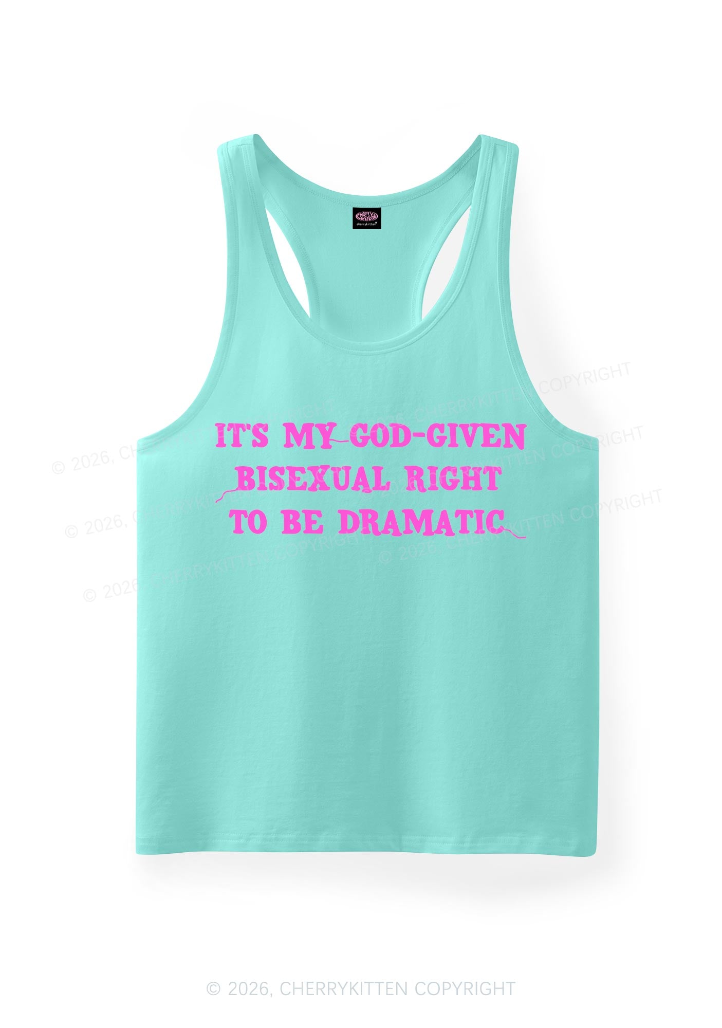 God Given Bisexual Right Pride Y2K Men Racerback Tank Top Cherrykitten