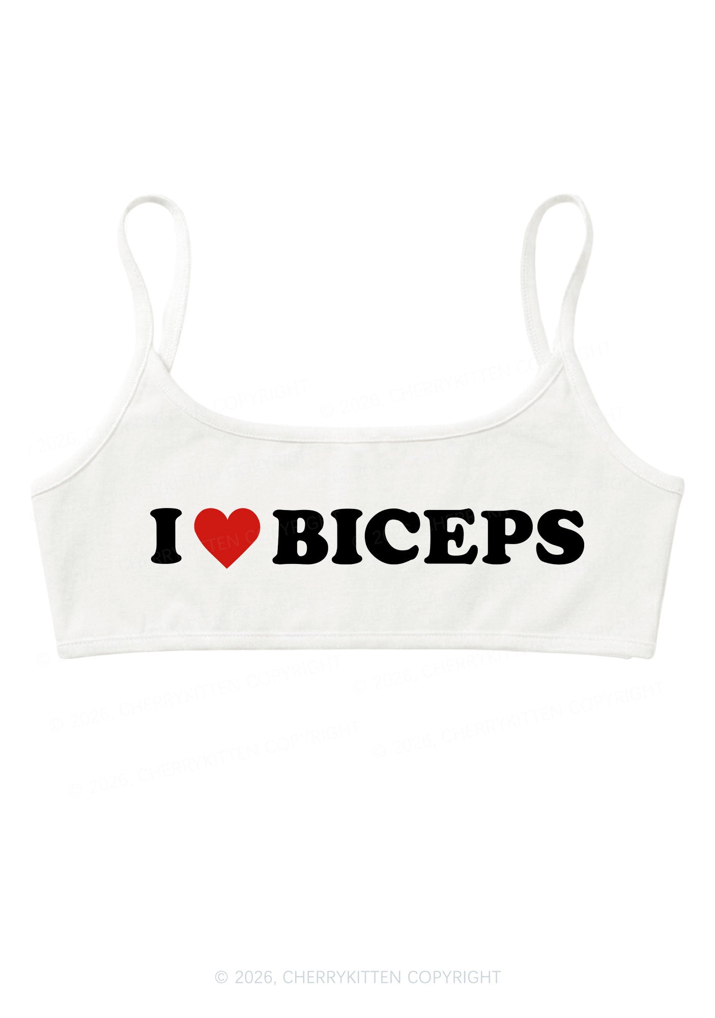 I Love Biceps Y2K Super Crop Cami Cherrykitten