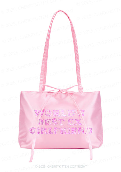 Rhinestone Best Ex Girlfriend Y2K Satin Bags Cherrykitten