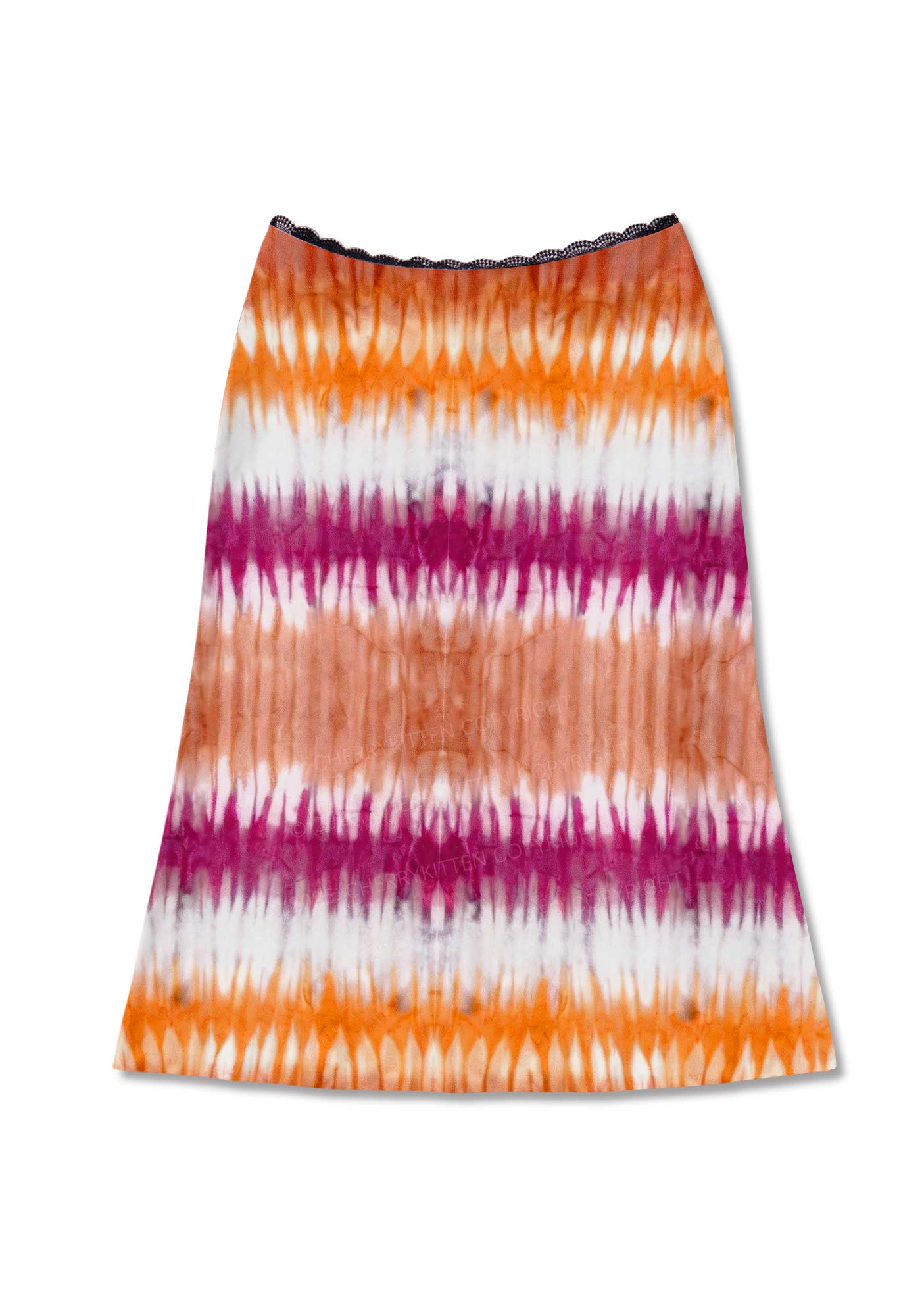Lesbian Tie Dye Pride Y2K Print Midi Skirt Cherrykitten