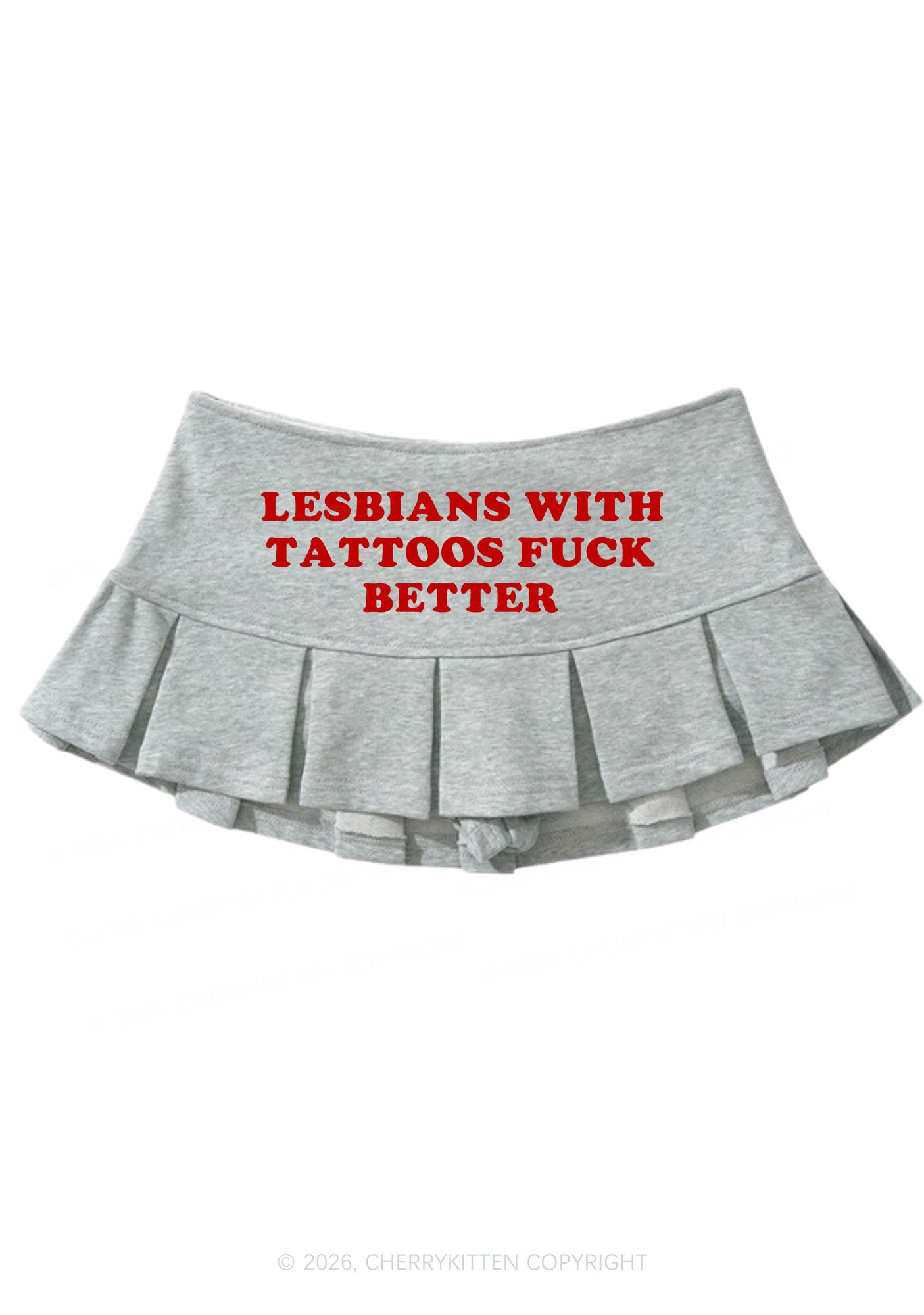 Lesbians With Tattoos Pride Y2K Mini Pleated Skirts Cherrykitten