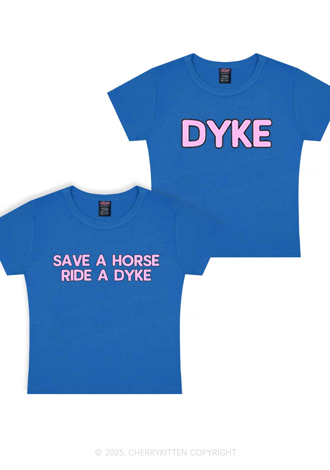 Save Horse Ride Dyke Y2K Valentine's Day Baby Tee Cherrykitten