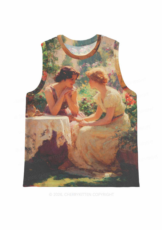 Garden Chat Pride Y2K Mesh Muscle Tank Cherrykitten