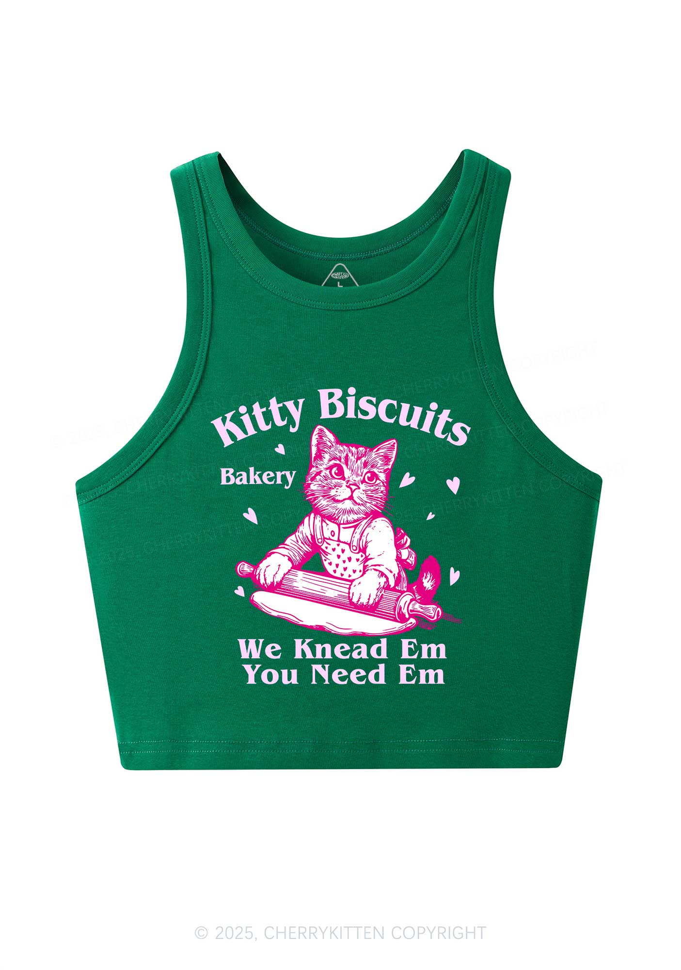 Kitten Biscuits Bakery Valentine's Day Y2K Crop Tank Top Cherrykitten