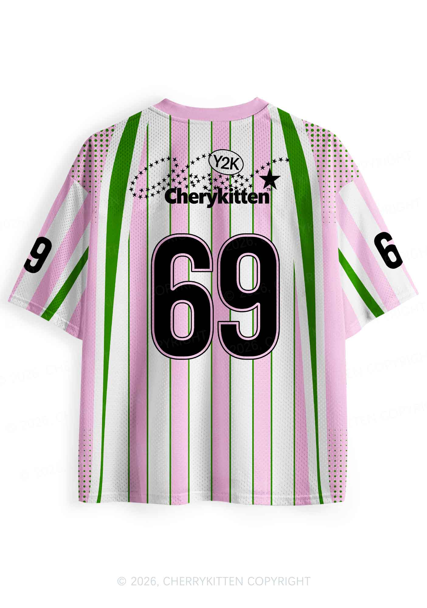 Pink Green Stripes Suffer From Gay Thoughts Pride Y2K Sport Jersey Shirts Cherrykitten