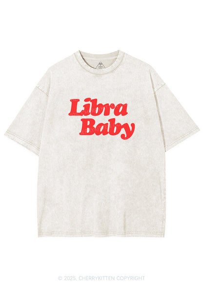 Custom Zodiac Baby Y2K Shirts Washed Tee Cherrykitten