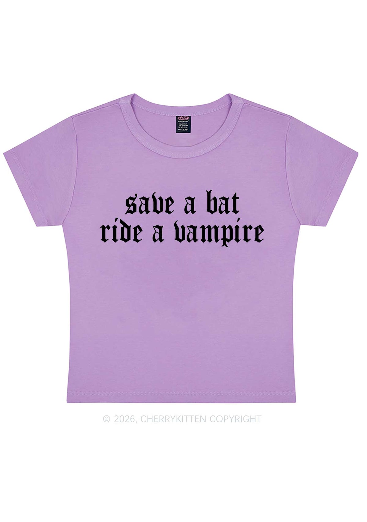Halloween Ride A Vampire Y2K Baby Tee Cherrykitten