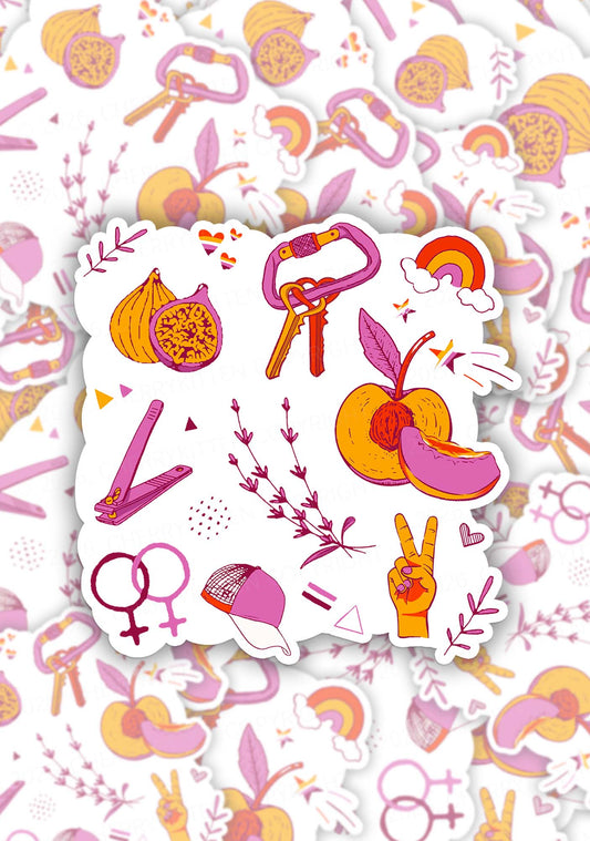 Lesbian Symbols Pride 1pc Y2K Sticker Cherrykitten