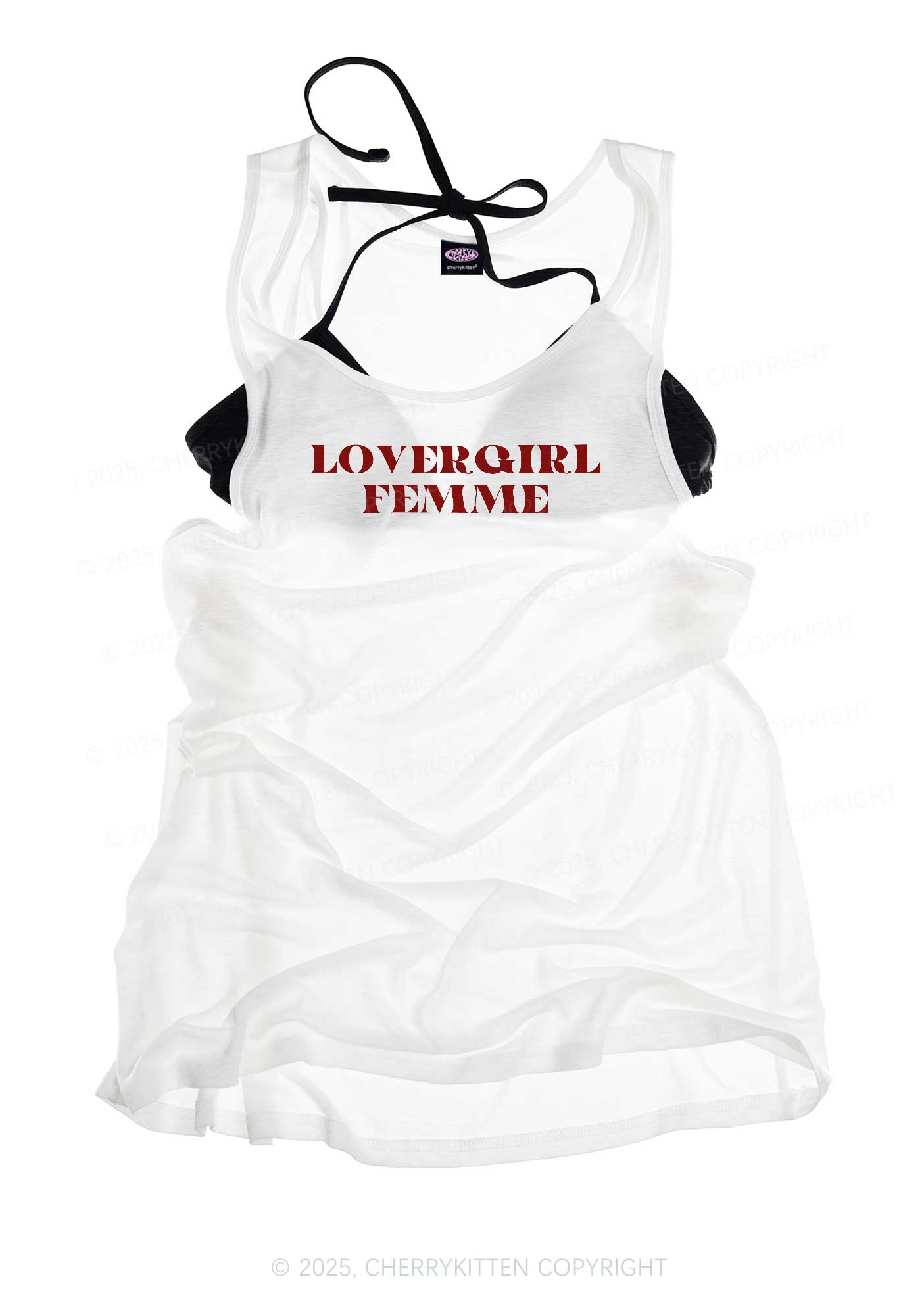 Lovergirl Femme Pride Y2K Sheer Boyfriend Tank Cherrykitten